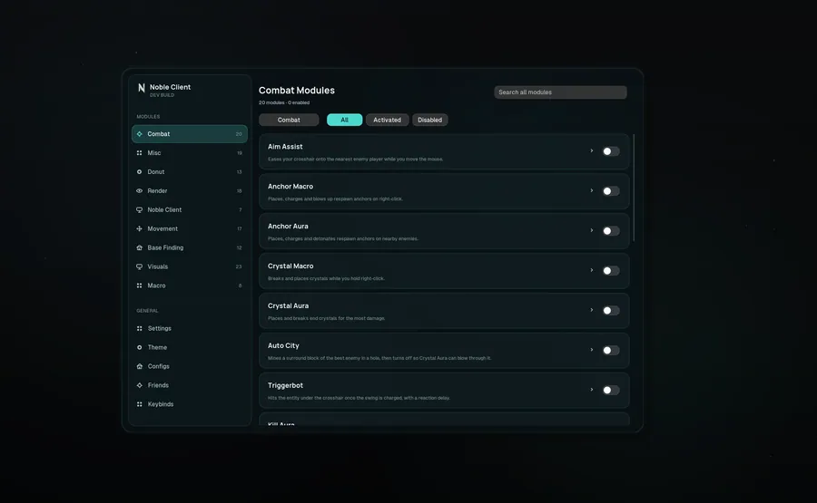 Current Noble Client classic interface
